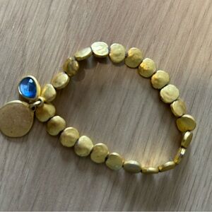 Gold Bracelet with Blue Gemstone